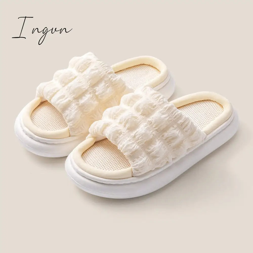 Ingvn - Women's Slippers Summer Four Seasons Indoor Home Sandals and Slippers Cute Cartoon Milk Cow House Slippers Funny Shoes