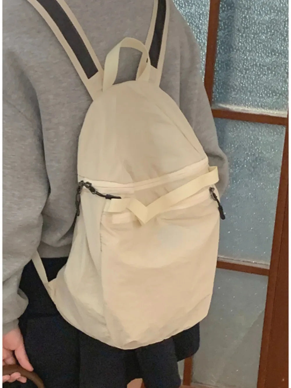 Ingvn  New Moda Large Capacity Preppy Style Shoulder Bag Travel Casual Commuter Canvas Purses Student Versatile Practical Backpacks
