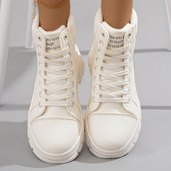 Women's Winter Snow Boots - Casual High-Top, Warm & Comfy with Lace-Up Design, Round Toe, Thick Sole, PU Cover, Rubber Sole