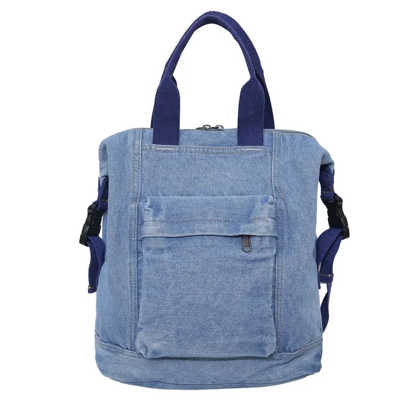 Ingvn  Denim Zipper Ladies Backpacks Large Capacity Bags for Women Casual Versatile Free Shipping Mochilas Para Mujer