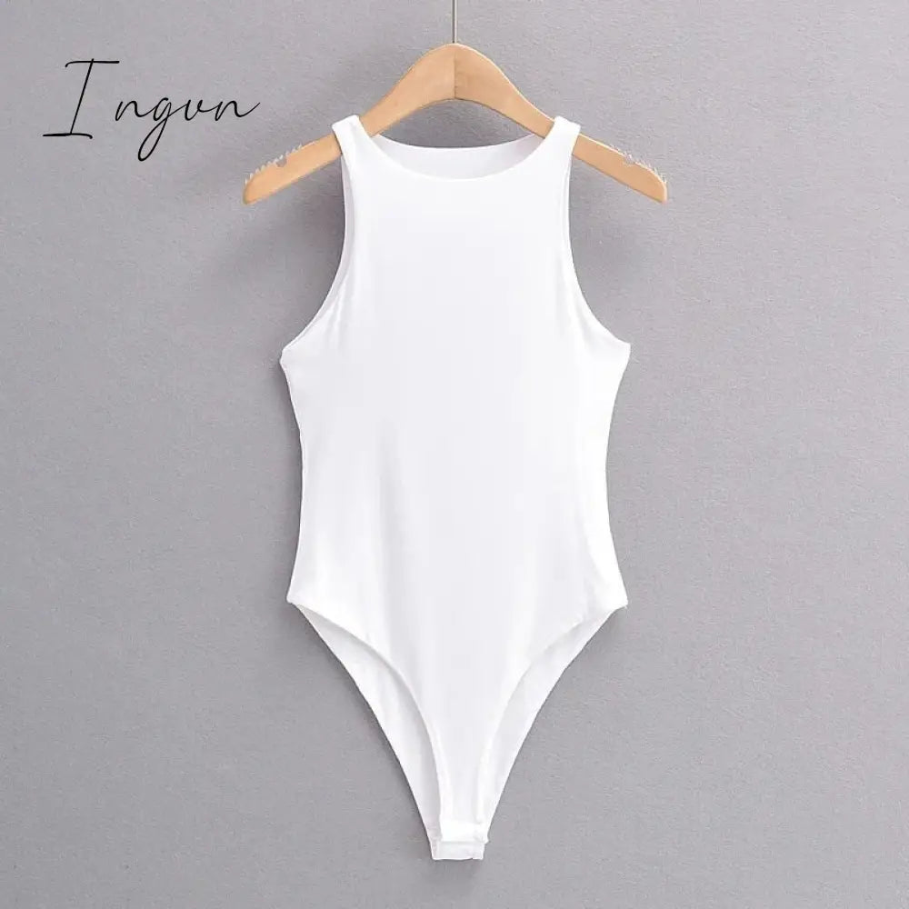 Ingvn - Summer outfits for women elegant bodysuit women sexy bodycon bodysuits black sleeveless one piece outfit women fashion