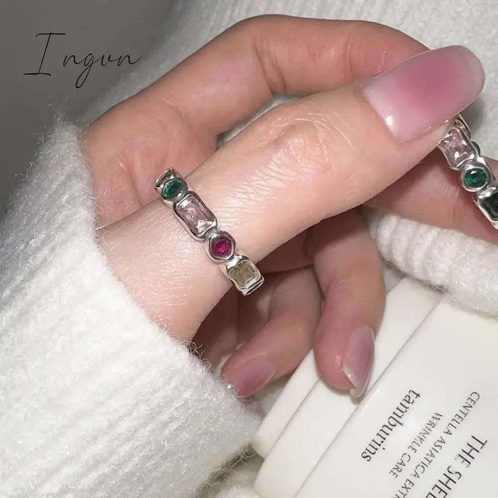 Y2K Jewelry Irregular Bowknot Rings For Women Girls Charm Colorful Zircon Natural Stone Wedding Bridesmaid Rings Finger bague