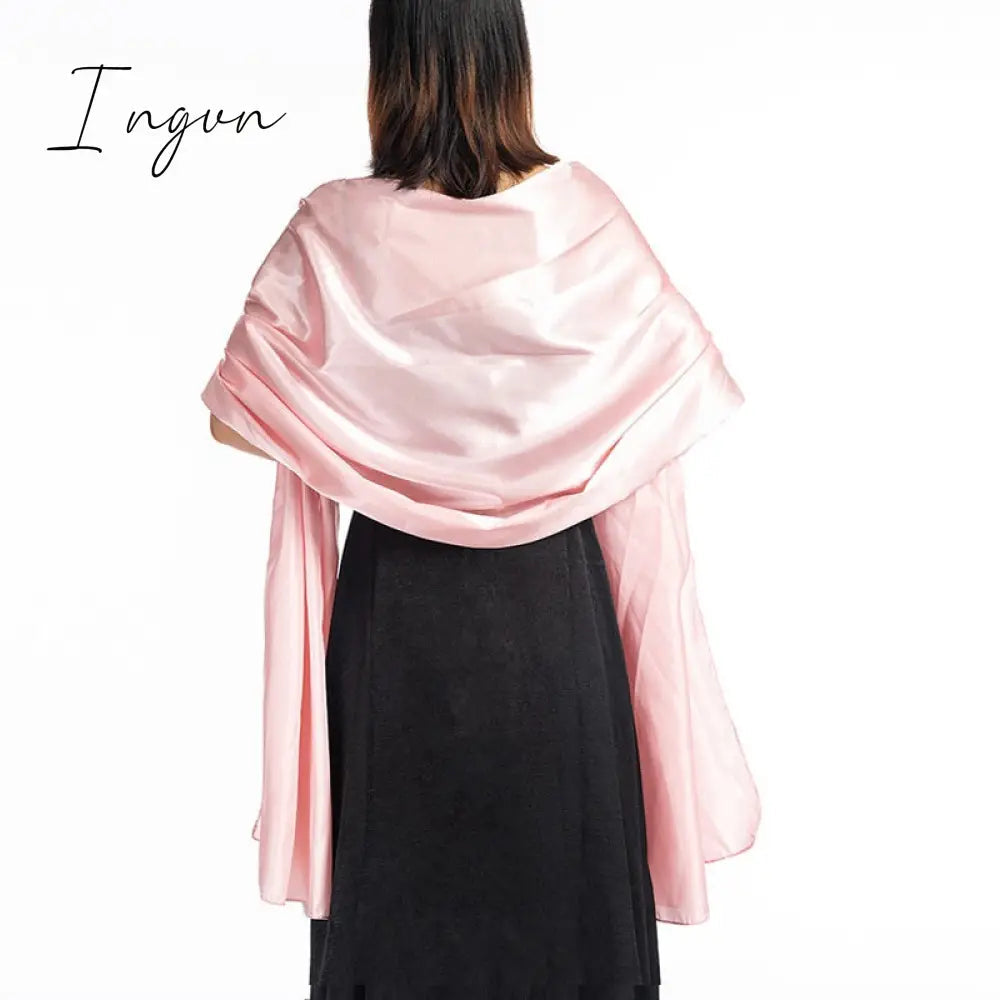 Ingvn - 16 Colors Shrugs for Women Evening Cape Dress Wraps Shawls 240*70cm Satin Long Formal Wedding Party Prom Wraps Ladies Bolero