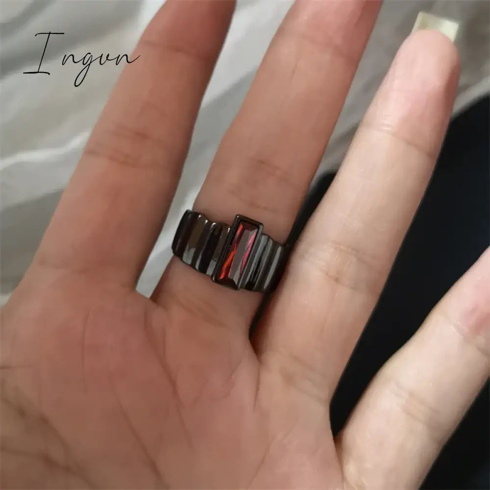 Fashion Gothic Animal Black Zircon Rings Y2K Star Crystal Opal Ring Goth Spider Butterfly Rings for Women Girl Aesthetic Jewelry