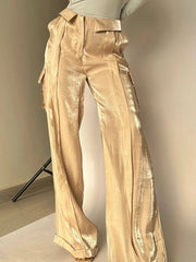 Ingvn  Women Baggy Pants Streetwear y2k Low Rise Cargo Pants  Fashion Night Club Party Holiday Long Trousers Korean Style