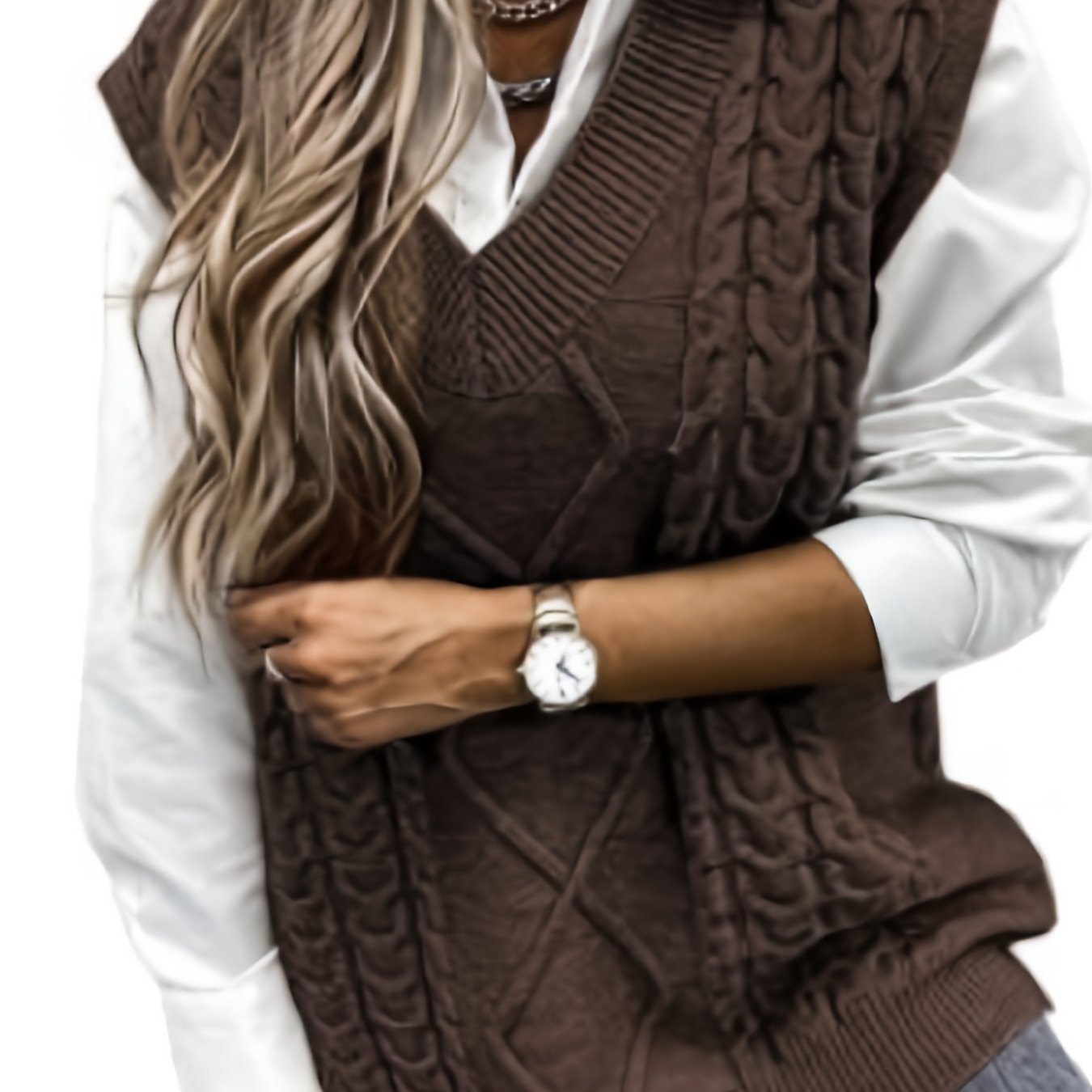 V-Neck Knit Vest: Casual, Comfortable & Chic - Perfect for Spring/Fall, Solid Color, With Mid-Stretch for a Flattering Fit