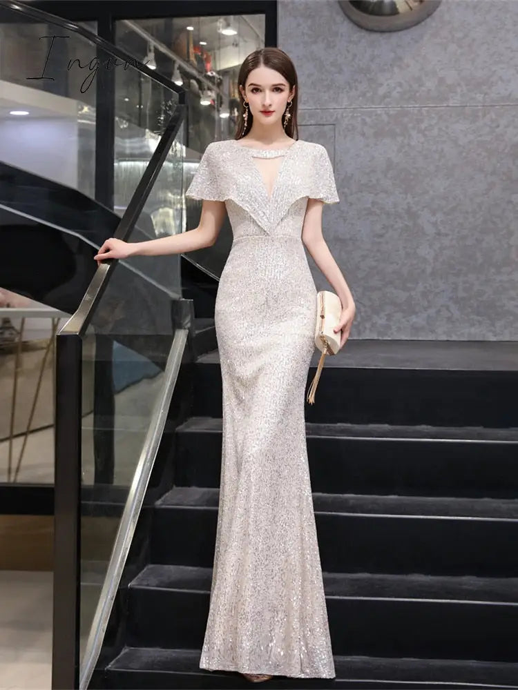 Ingvn - womens fashion Sexy Rose Gold Evening Dress Robe De Soiree Party Dresses Bridesmaid Dress Mariage Robe Vestidos Abiti Da Cerimoni Robe Femme