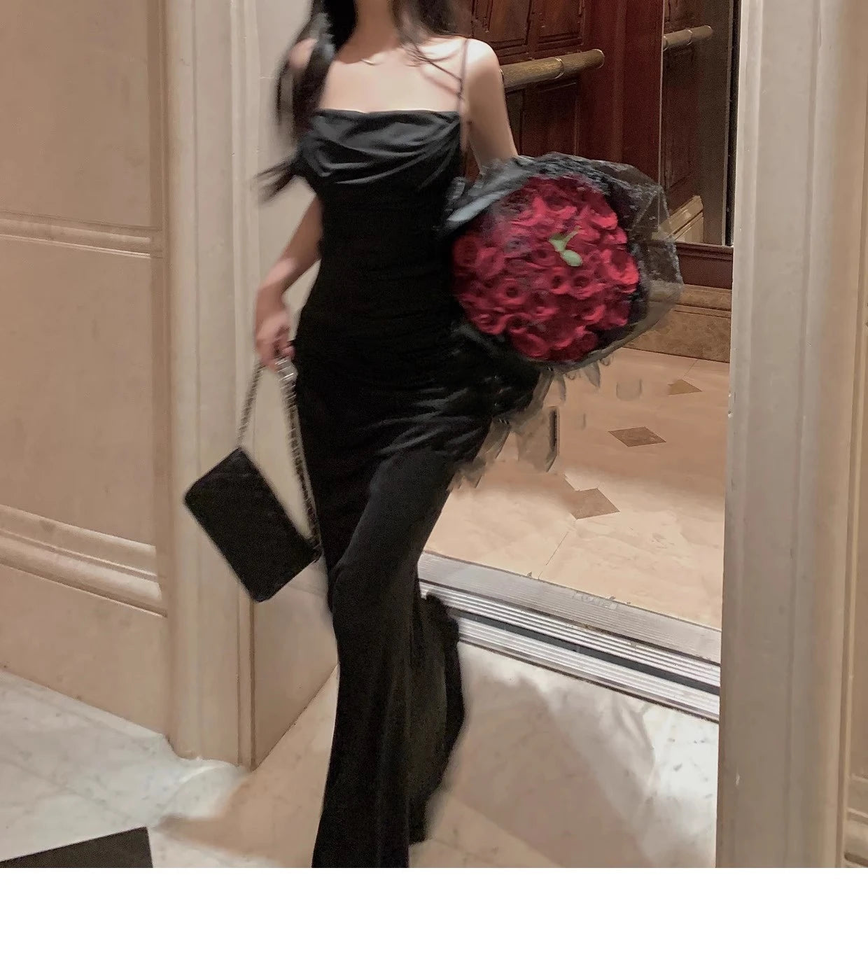 Women Fashion Sexy Bodycon Mermaid Dress Summer Elegant Strap Evening Party Robe Korean Female Solid Long Vestidos Dresses