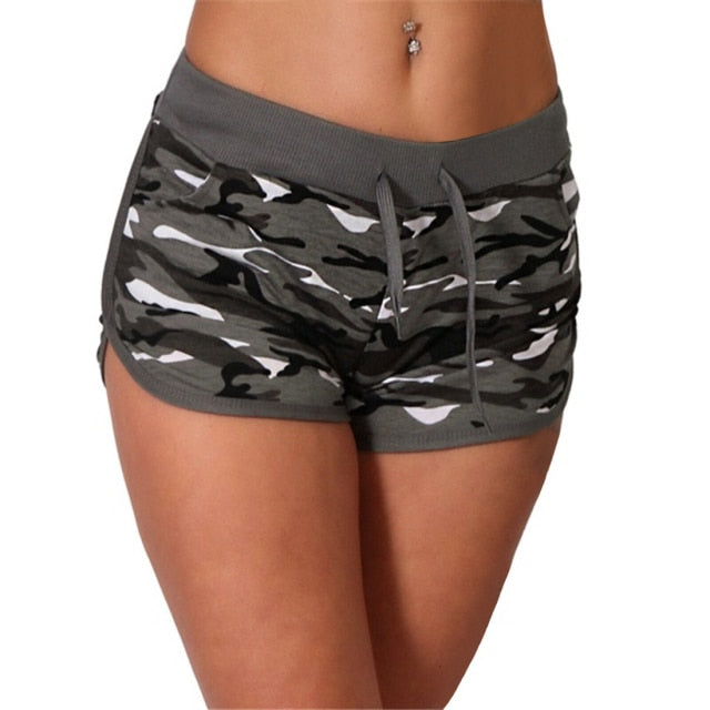 Women Sport Yoga Shorts Women Ladies Cool Shorts Short Fitness Camouflage Elastic Running Outdoor Broadcloth Print Polyester