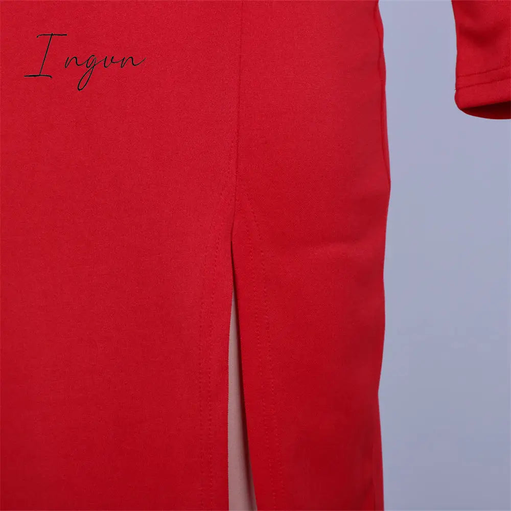 Ingvn - Elegant Dresses for Women Summer One Shoulder Maxi Dress Bodycon Sexy Black Long Fomal Wedding Evening Party Dress Fashion