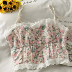 Ingvn - Sets Women 2 Piece Outfit Elegant Stylish Tender Newest Prevalent Simple Floral Vintage French Style Girls Cute Romantic Ulzzang