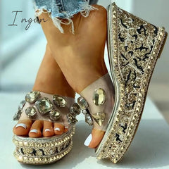 Ingvn - Open Toe Studded Rivet Heeled Sandals