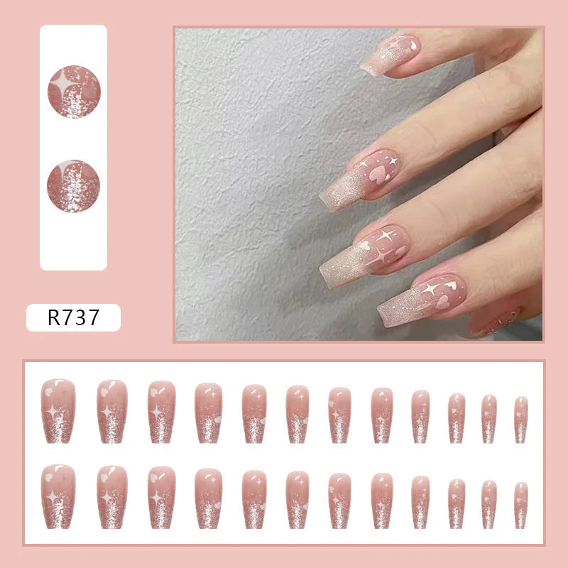 24pcs Lemon Short Wear Tips Nail False Patch Press on Nails Supplies for Professionals Artifical Fake Nails Faux Ongles Uñas