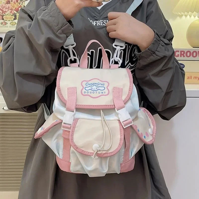 Ingvn  Womens Backpack Large Capacity Kawaii Fashion Cartoon Bag Anime Print Casual Patchwork Zip Cute Backpacks