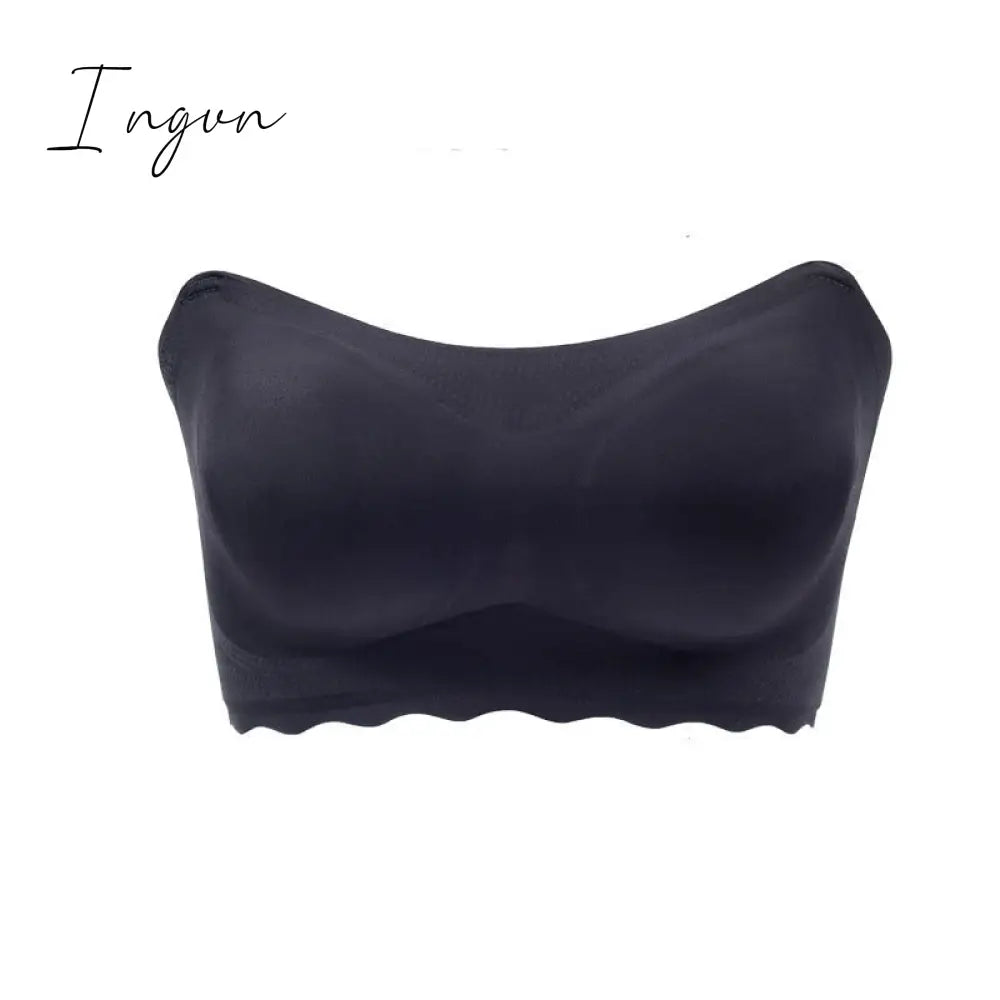 Ingvn - Plus Size 7XL Women Bras Non-Slip Strapless Tube Top Wireless Push Up Invisible Lingerie Bra Solid Seamless Tanks