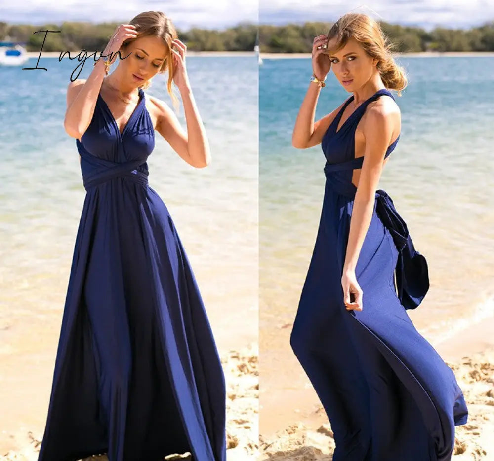 Ingvn - Sexy Long Women Dress Bridesmaid Formal Multiway Wrap Convertible Harajuku Infinity Maxi Dresses Robe Longue Vestidos