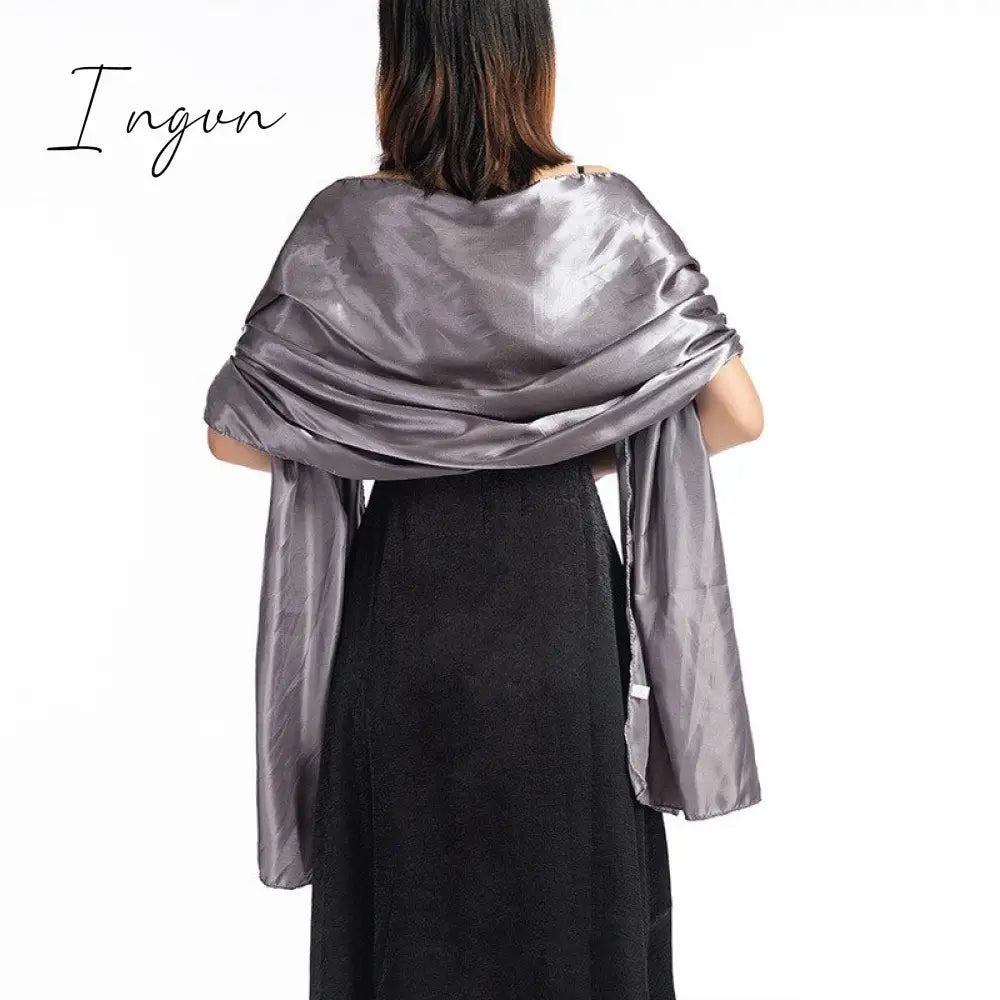 Ingvn - 16 Colors Shrugs for Women Evening Cape Dress Wraps Shawls 240*70cm Satin Long Formal Wedding Party Prom Wraps Ladies Bolero