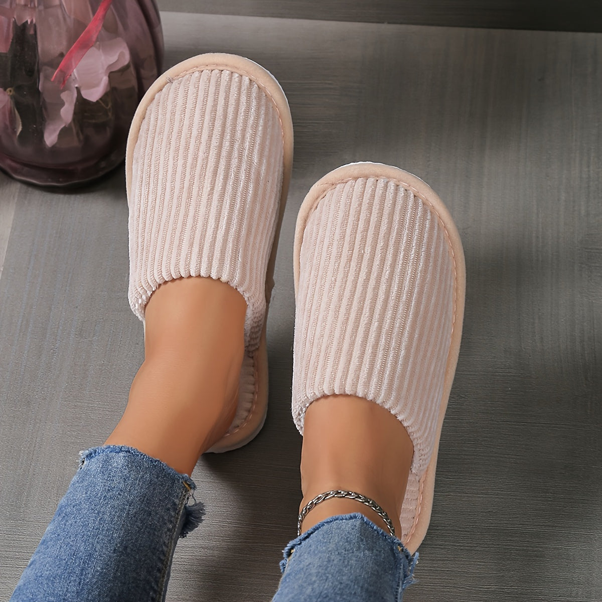 Ultra Cozy Plush Slippers - Soft, Warm, Closed-Toe, Fuzzy, Anti-Slip Sole, Indoor Shoes for Cold Winter Days - Perfect for Lounging Around the House