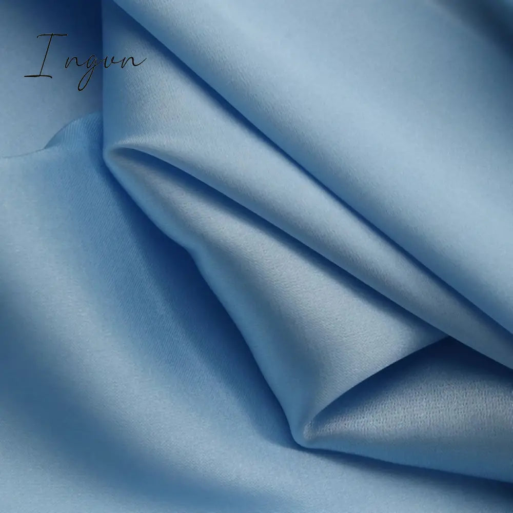 Ingvn - Women Satin Wrap Shirts 2023 Fashion Deep V Neck Blouses Casual Elegant Solid Long Sleeve Top Tunic Blusas Feminina