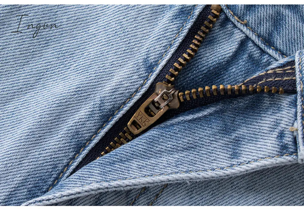 Ingvn - Hot Sell Quality Low Waist Jeans Women Baggy Jeans 2023 New Fashion Straight Leg Pants Y2k Denim Trousers Vintage Loose Blue Washed Mom Jeans