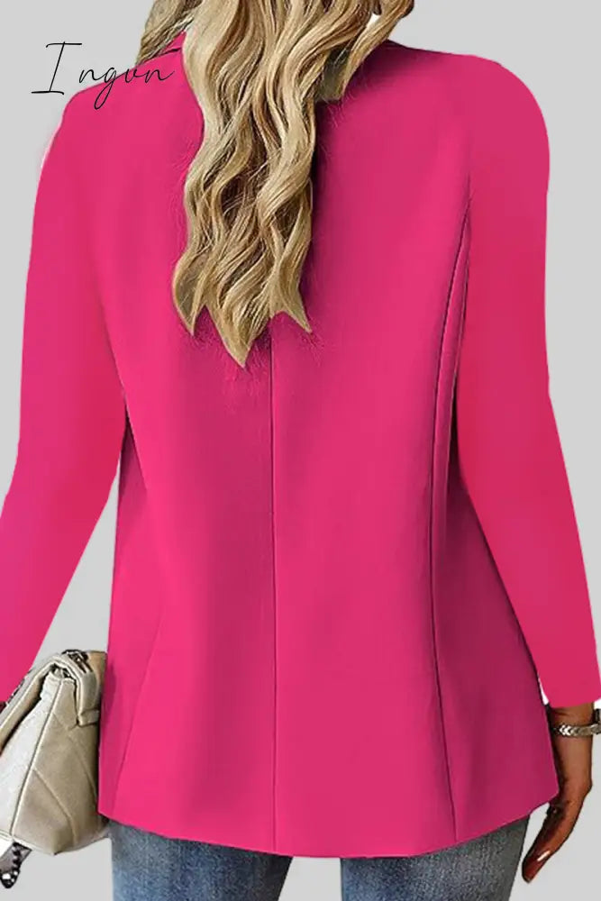 Ingvn - Casual Solid Cardigan Turn-back Collar Outerwear