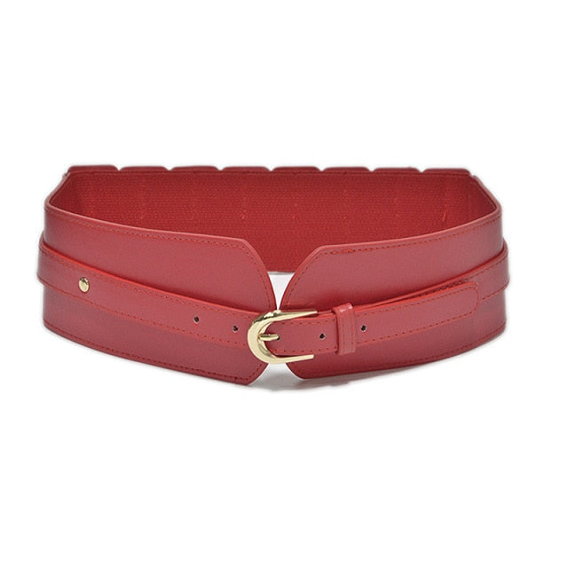 Luxury ladies wide belt elastic vintage buckle leather wide fashion wild pin buckle women's belt waist seal belt