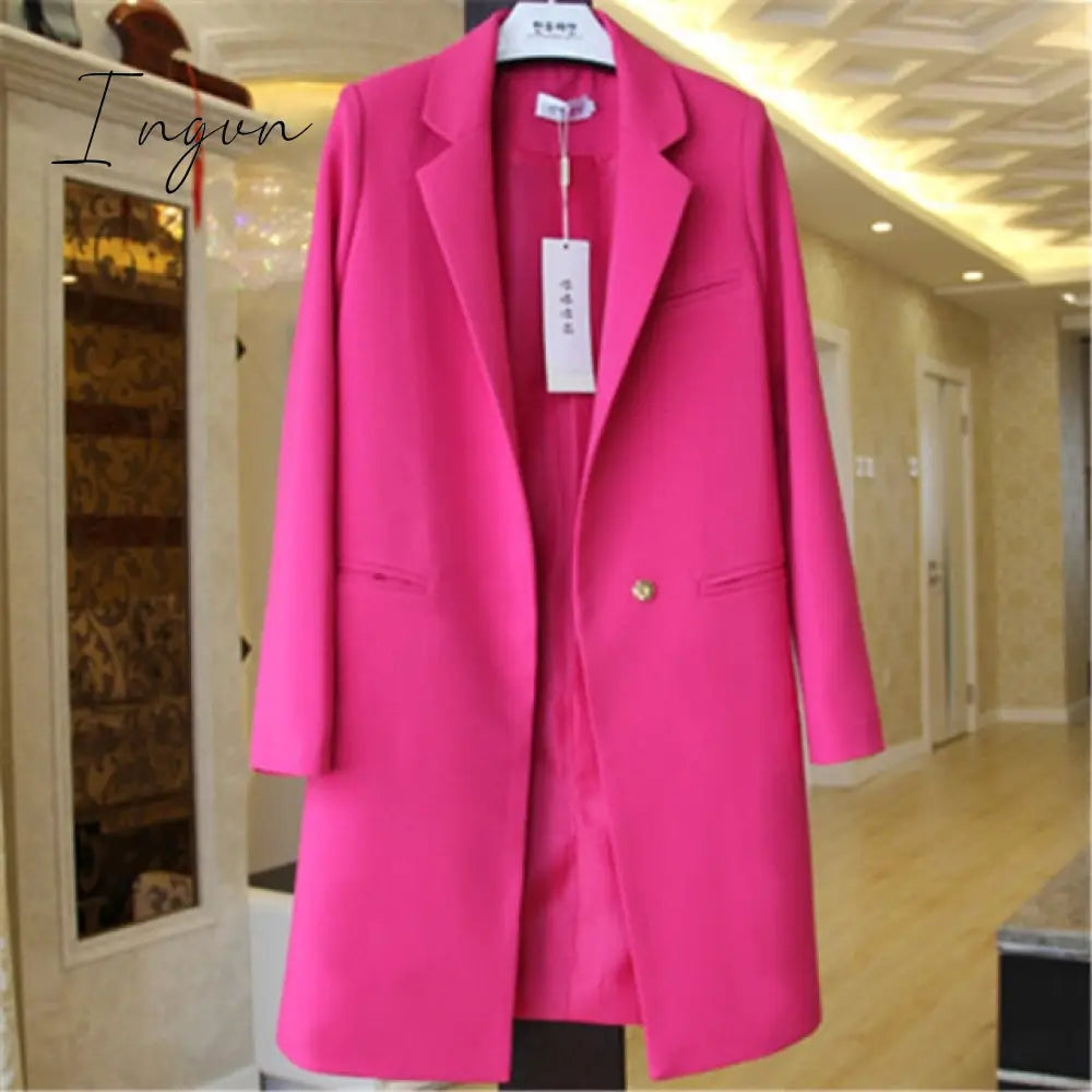 Ingvn - Spring Autumn Blazers Women Small suit Plus size Long sleeve jacket Casual tops female Slim Wild Blazers Windbreaker coat
