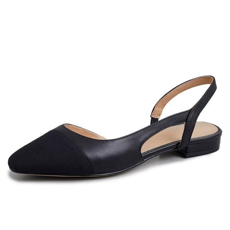 Meotina Low Heels Real Leather Slingbacks Shoes Women Square Toe Pumps Thick Heel Shoes Brand Design Lady Footwear  Size 40