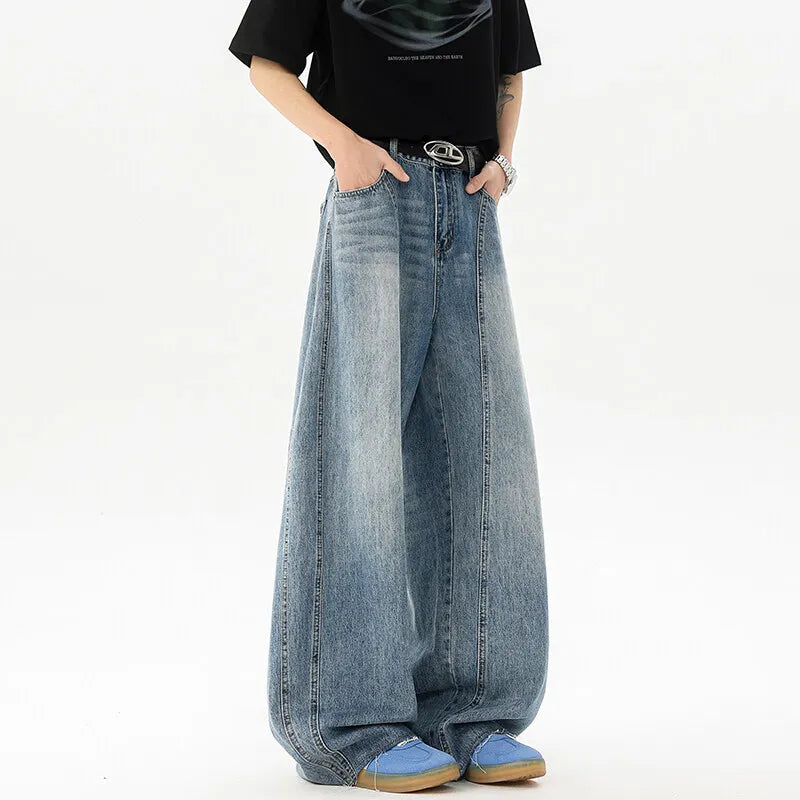 Wide Leg Washed Baggy Loose Fit High Waisted Vintage Denim Jeans Casual Streetwear Trendy Stretch Comfy Women Men Unisex Fashion