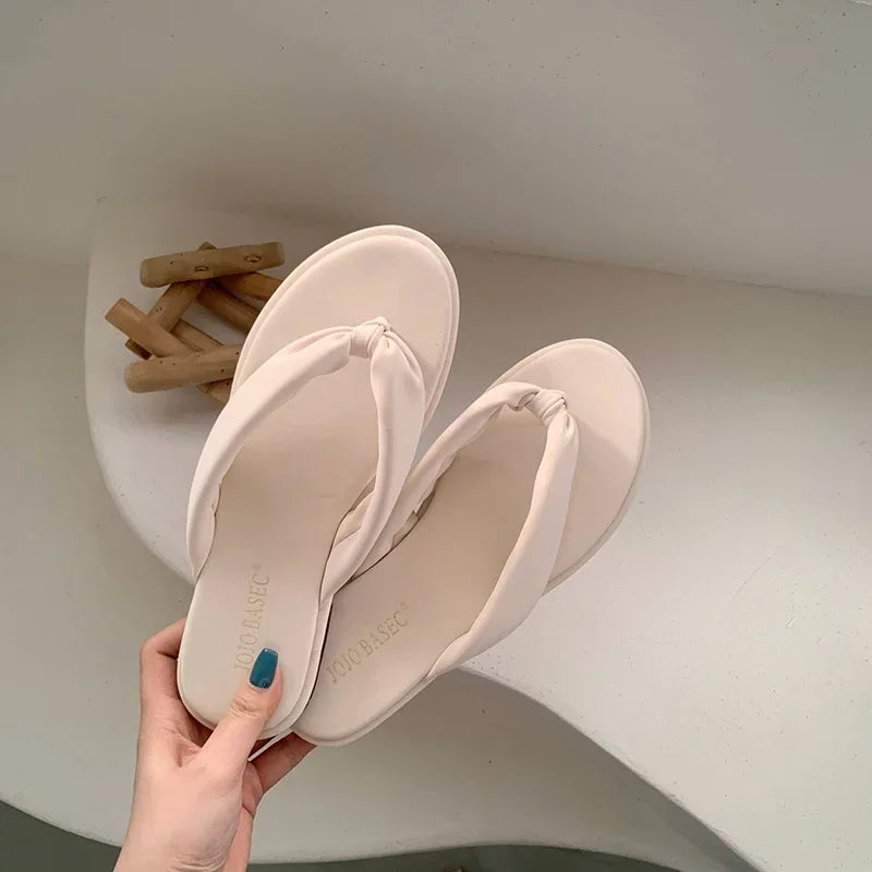 Ingvn  New Summer Clip Toe Women Slipper Fashion Slip On Soft Flat Heel Slides Ladies Outdoor Beach Vaction Sandalias Flip Flop