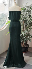 Ingvn - green off shoulder elegant evening party dress sexy celebrity mermaid maxi vestidos luxury  gowns plus size women long dress
