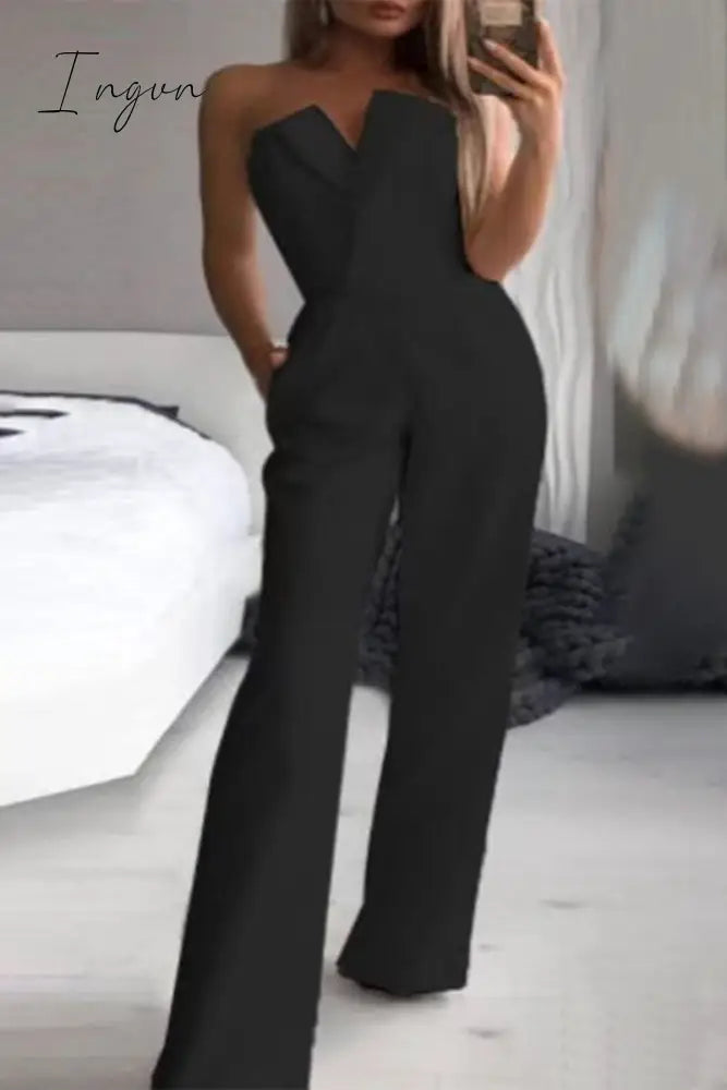 Ingvn - Casual Solid Color Regular Jumpsuits(3 Colors)