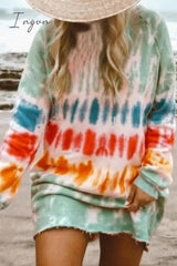 Ingvn - Tie-dye Blue Mini Dress(4 Colors)