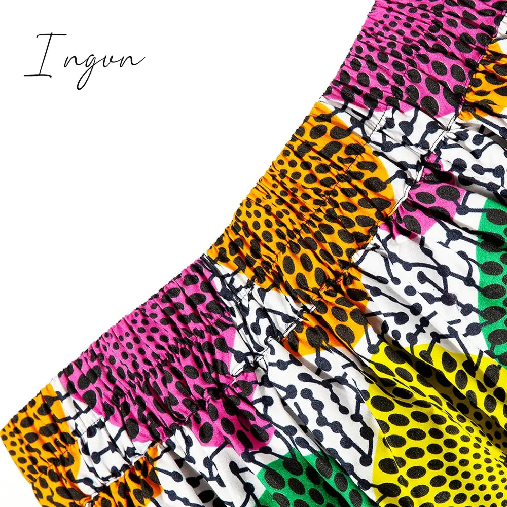 Ingvn - African Clothes For Women fashion Skirt Ladies Floral Wax Skirts Women's Sexy Midi Skirt For Party