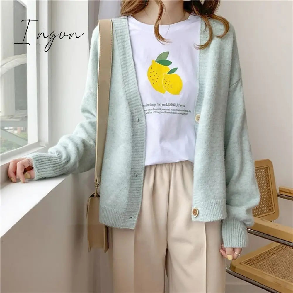 Ingvn - Women Cardigans Sweater Tops Cashmere Casual Sweater Jacket Chic Tops Woman's Sweater Cardigans jersey knit Jumpers