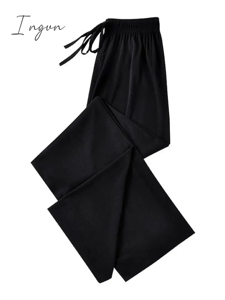 Ingvn - Women's Wide Leg Chinos Pants Trousers Black Pink Beige Streetwear Lightweight Casual Outdoor Causal Daily Full Length Comfort Plain S M L XL 2XL