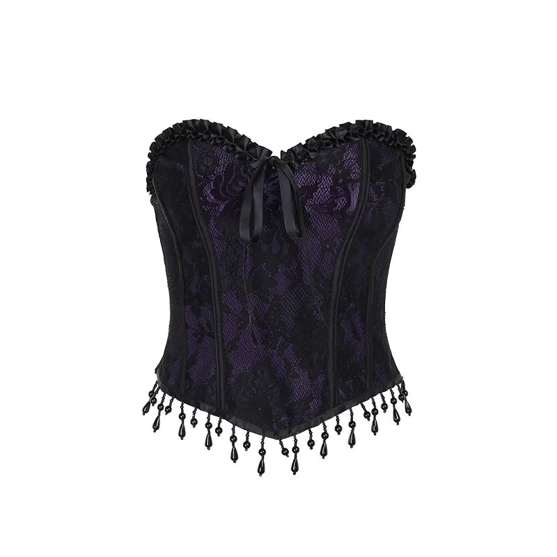 Gothic Crop Tops Black Spaghetti Strap Corset Tops New Goth Punk Grunge Fairy Core Sexy Y2K Halloween Clothing