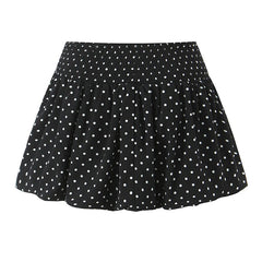 American Retro Elastic Waist Polka Dot Mini Skirt Women Holiday Summer Short Bud Skirts Y2K New