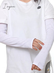 Ingvn - Ice Silk Sun Protection Simple Solid Color Sleevelet