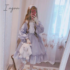 Ingvn - Quality Kawaii Lolita Style Dress Women Lace Maid Costume Dress Costume Sweet Gothic Party Robe Renaissance sSpring
