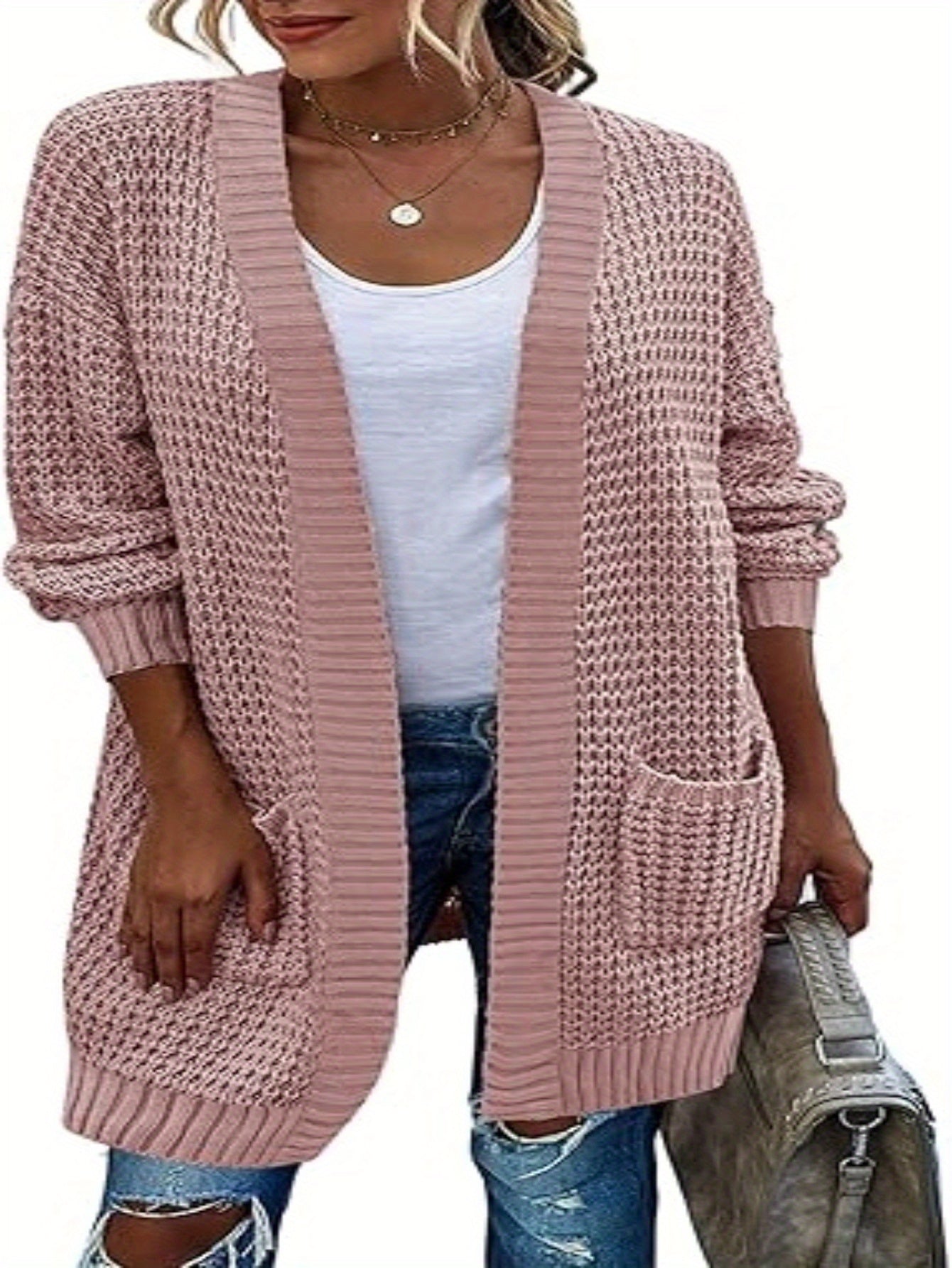 New Season Women's Oversized Lantern Sleeve Open Front Chunky Knit Fall Sweater Cardigan with Cozy Outwear Design