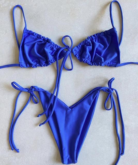 Low Waist Bikini Triangle Swimwear Female String Swimsuit Women Print 2 Piece Suit Push Up Bathing Suit Swim Suit New
