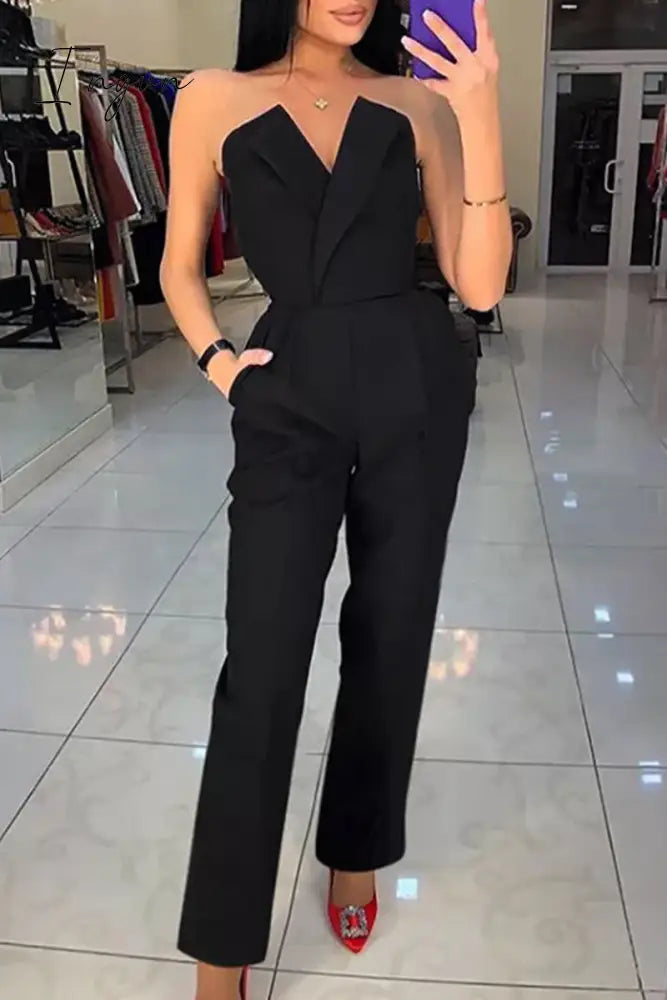 Ingvn - Casual Solid Color Regular Jumpsuits(3 Colors)