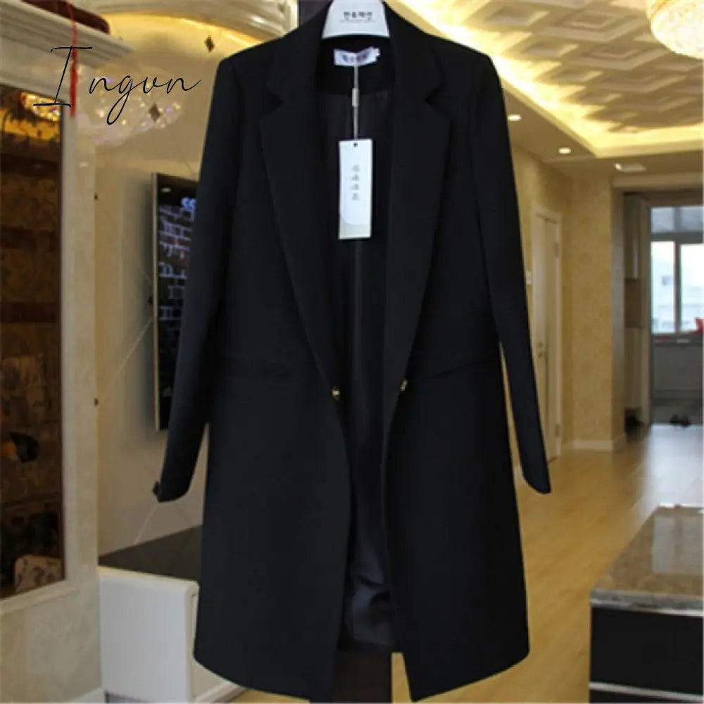 Ingvn - Spring Autumn Blazers Women Small suit Plus size Long sleeve jacket Casual tops female Slim Wild Blazers Windbreaker coat