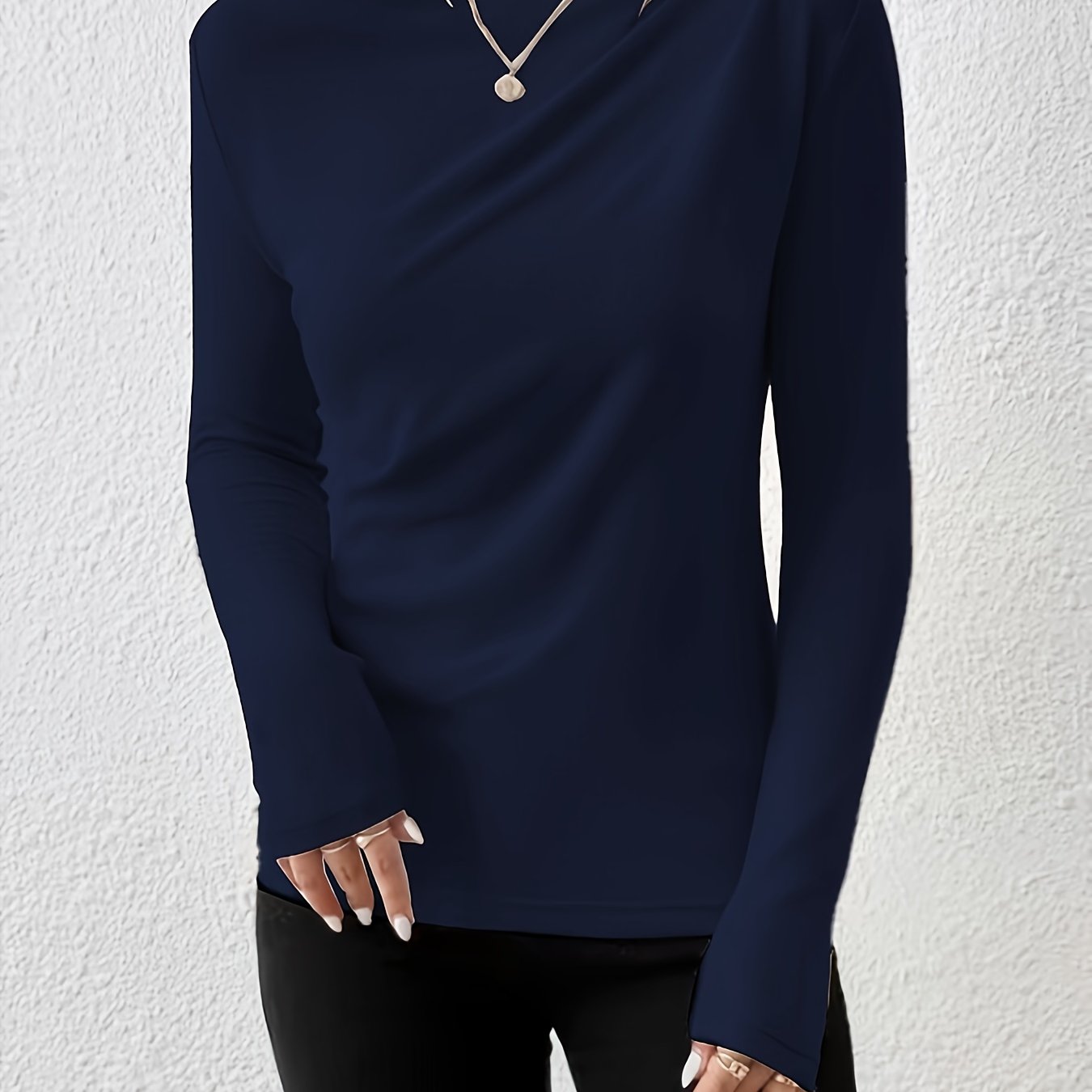 Womens Classic Solid Boat Neck T-Shirt - Stylish Long Sleeves for Spring & Fall - Versatile Casual Top - Premium Quality Wardrobe Staple