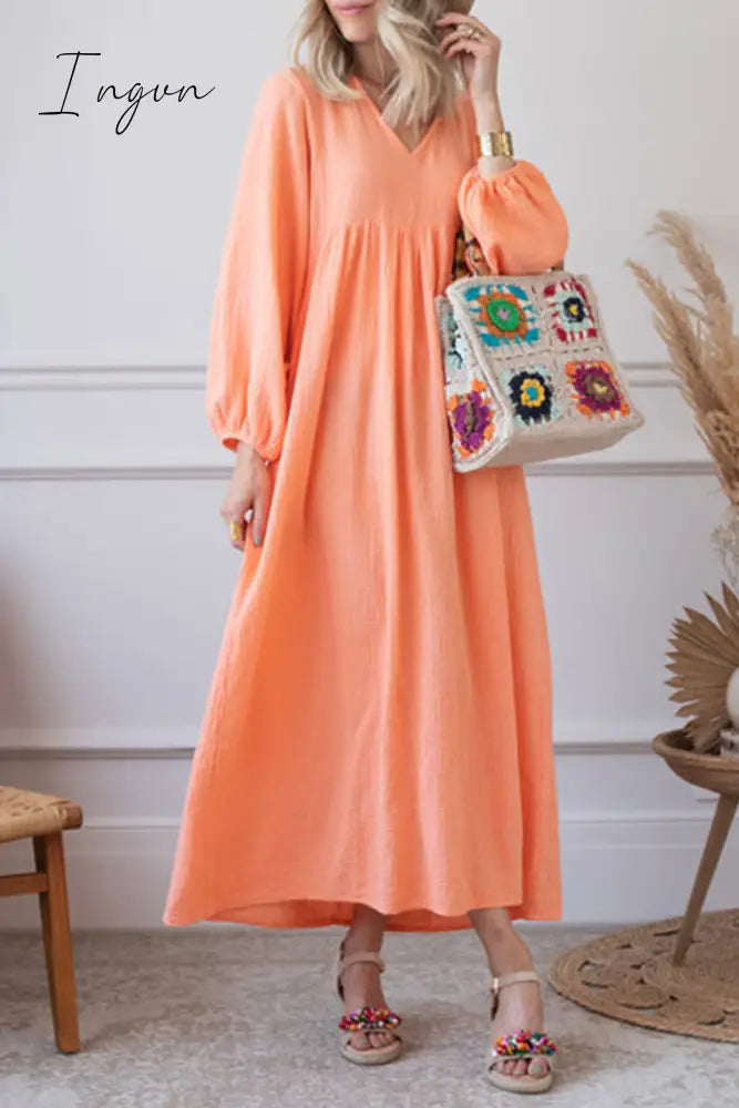 Ingvn - Casual Simplicity Solid Patchwork A Line Dresses(3 Colors)