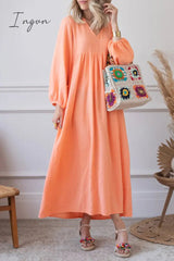 Ingvn - Casual Simplicity Solid Patchwork A Line Dresses(3 Colors)