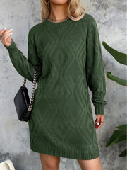Cozy Fall & Winter Essential: Long Sleeve Bodycon Knit Mini Dress for Women, Casual Crew Neck, Perfect for Cold Weather