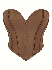 Elegant Strapless Tummy-Control Shapewear Corset | Adjustable Lace-Up | Sexy Knit Bustier | Medium Support Lingerie