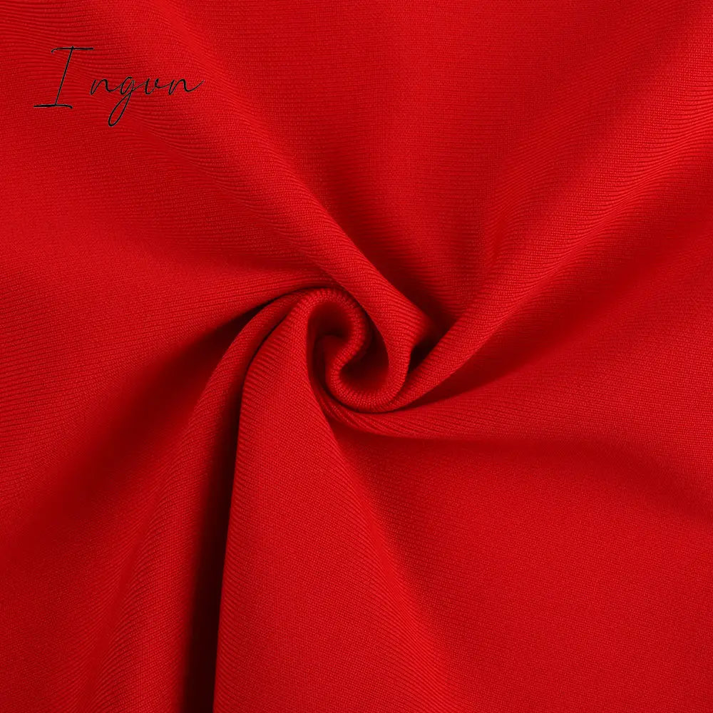Ingvn - Dress for Women Summer Pink Bodycon Dress Sexy Cut Out Rayon White Black Red Club Party Dress Evening Outfits